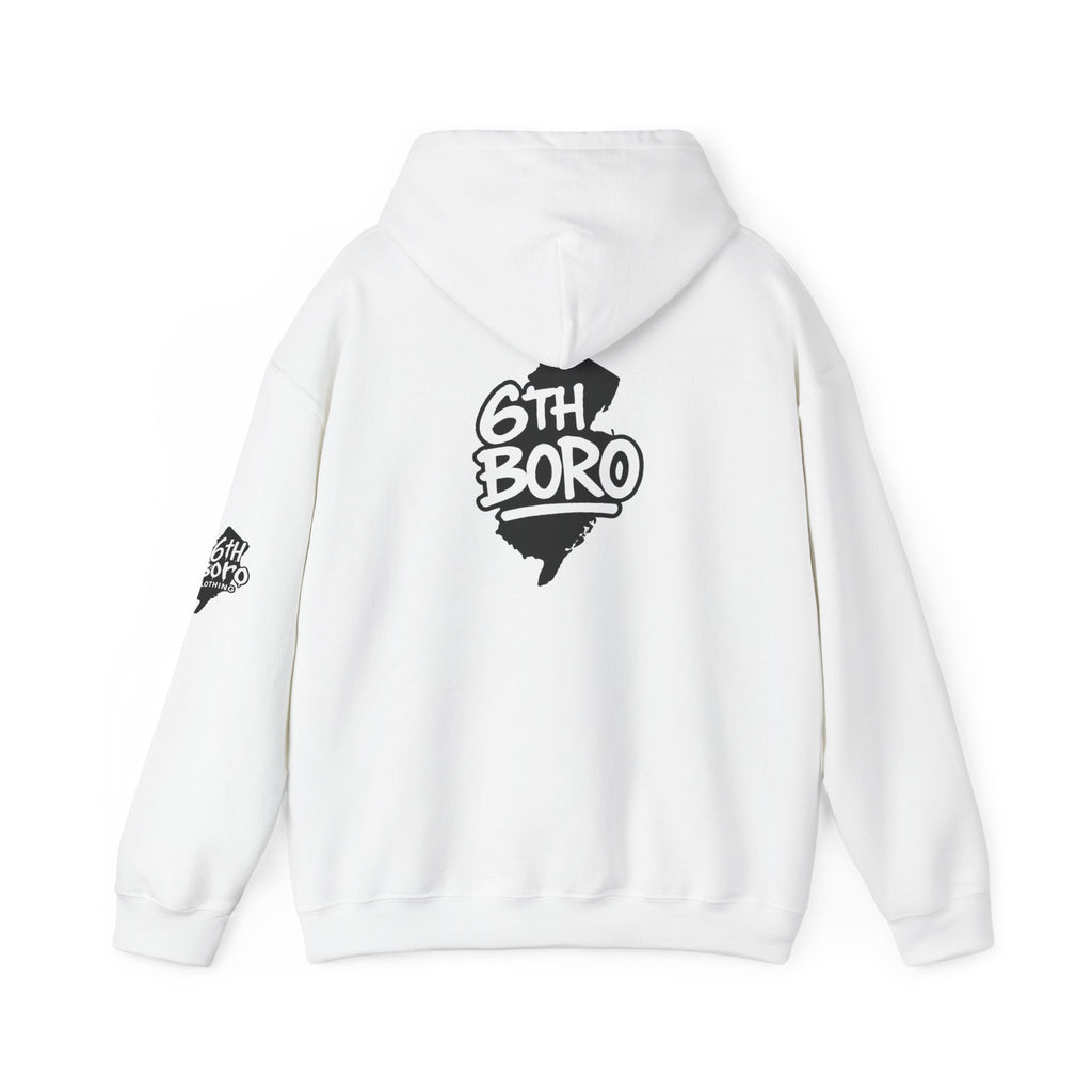 6th Boro Signature Hoodie-White – Unisex Midweight