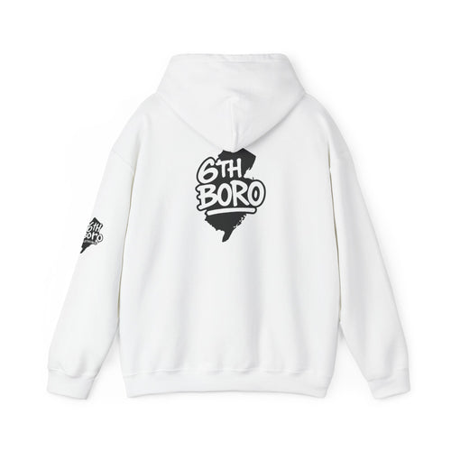 6th Boro Signature Hoodie-White – Unisex Midweight