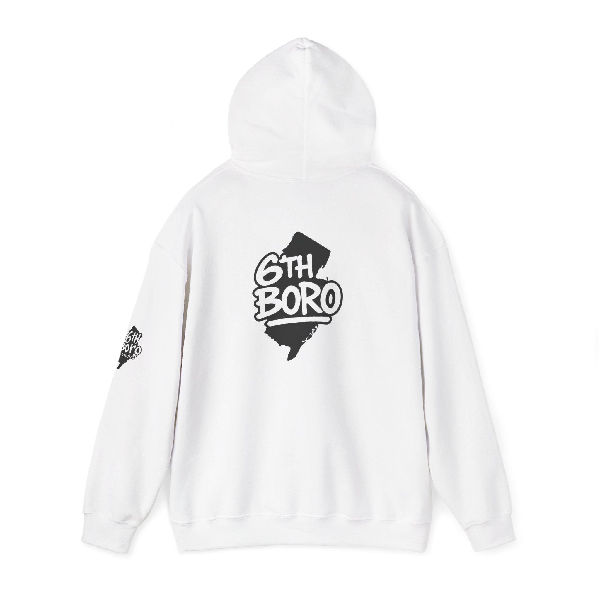 6th Boro Signature Hoodie-White – Unisex Midweight