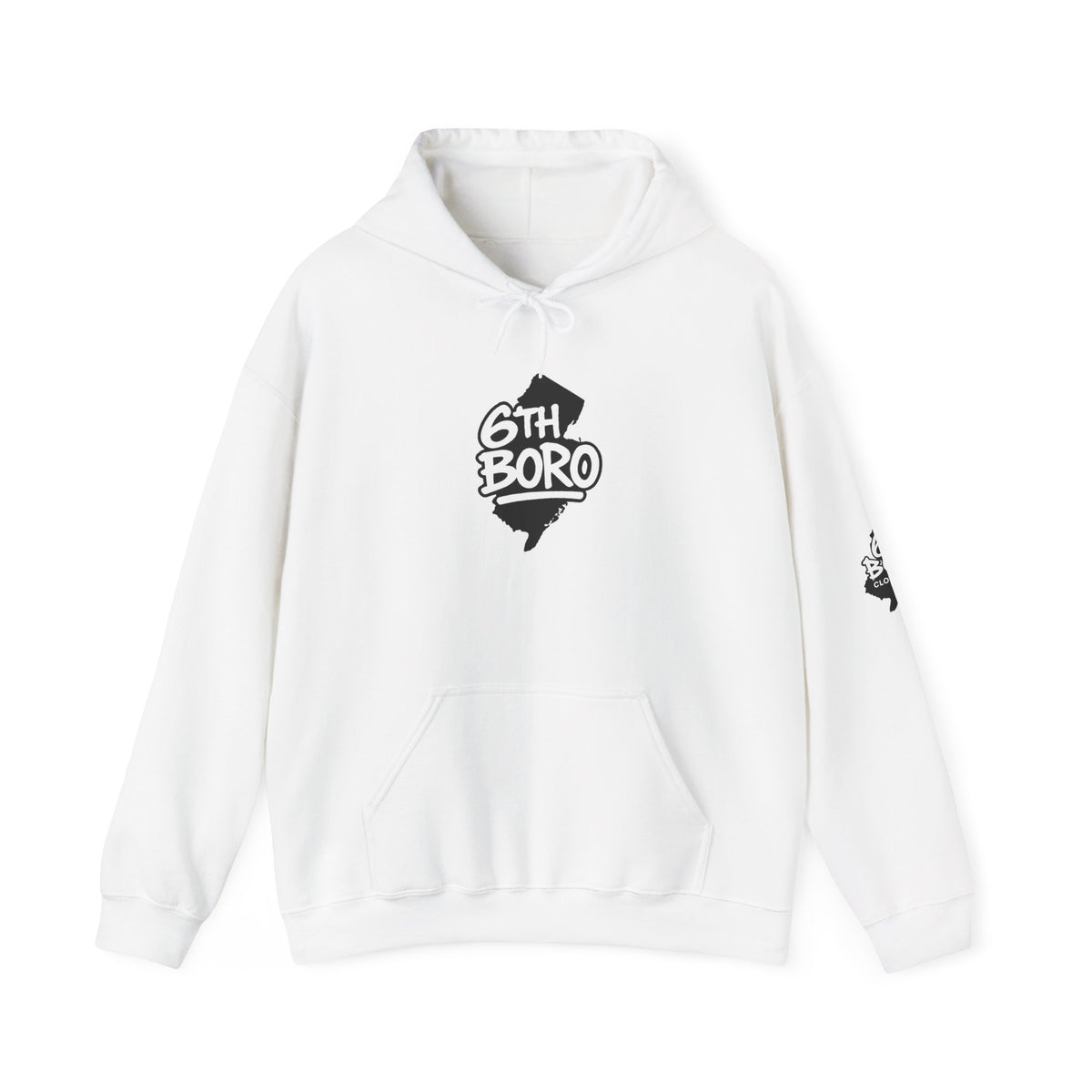 6th Boro Signature Hoodie-White – Unisex Midweight