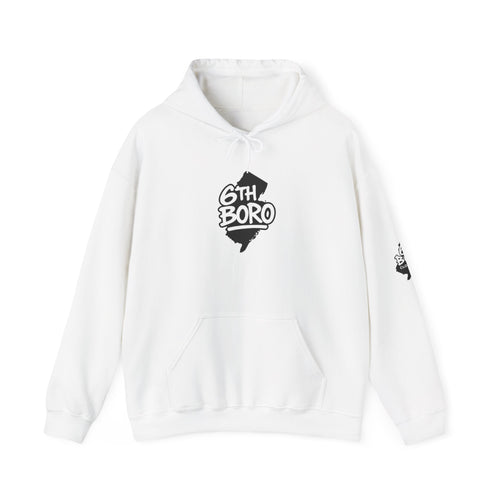 6th Boro Signature Hoodie-White – Unisex Midweight