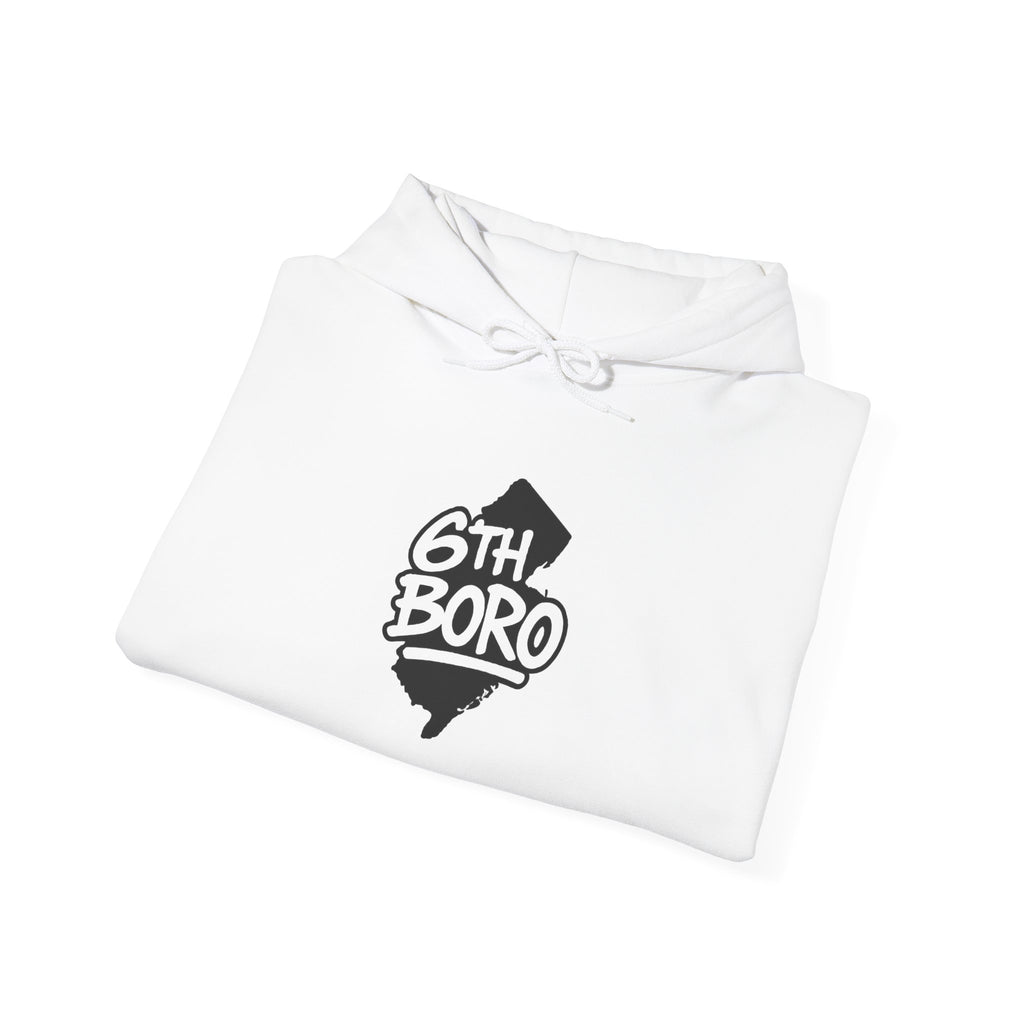 6th Boro Signature Hoodie-White – Unisex Midweight