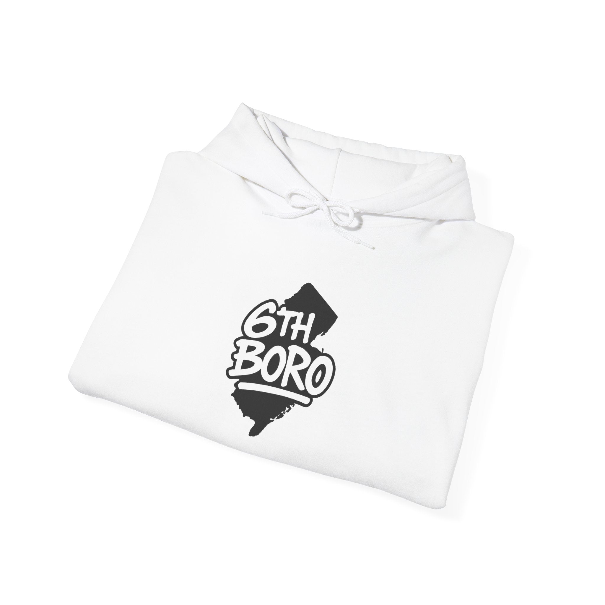 6th Boro Signature Hoodie-White – Unisex Midweight